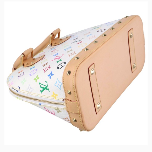 Auth Louis Vuitton Murakami Alma White Multi Color Monogram Bag Collectors Grade - Picture 5 of 10